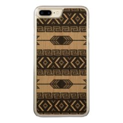 Black And Gray Tribal Aztec Pattern Phone Carved iPhone 7 Plus Case