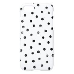 Black And White Confetti Dots iPhone 7 Case