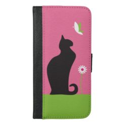 Black Cat iPhone 6 Plus Wallet Case