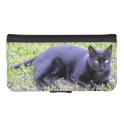 Black Cat iPhone SE/5/5s Wallet Case