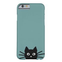 Black Cat on Blue (Color is Customizable) Barely There iPhone 6 Case