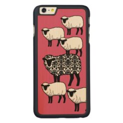 Black Damask Sheep Carved Maple iPhone 6 Plus Slim Case