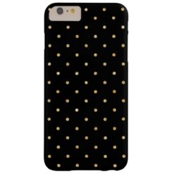 Black Gold Glitter Small Polka Dots Pattern Barely There iPhone 6 Plus Case