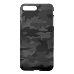 Black & Gray Cool Camo Camouflage Pattern Clearly iPhone 7 Plus Case