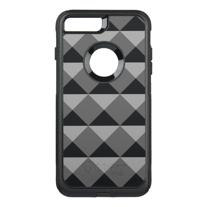 Black Gray Modern Diamond Triangle Illusion OtterBox Commuter iPhone 7 Plus Case