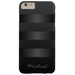 Black Gray Stripes Pattern Mens iPhone 6 Plus Case