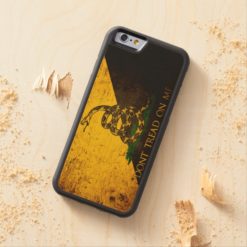 Black Grunge Anarcho Gadsden Flag Carved Maple iPhone 6 Bumper Case