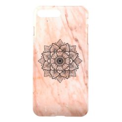 Black Mandala On Rose-Gold Marble iPhone 7 Plus Case