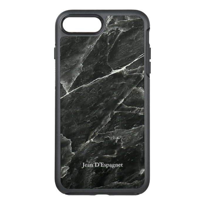 Black Marble Personalized OtterBox Symmetry iPhone 7 Plus Case