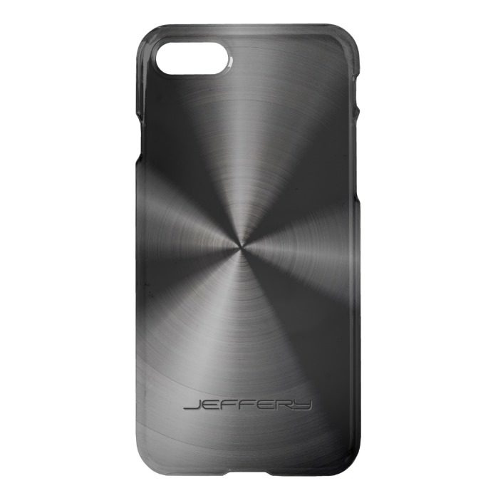 Black Metallic Pattern Stainless Steel Look 3 iPhone 7 Case