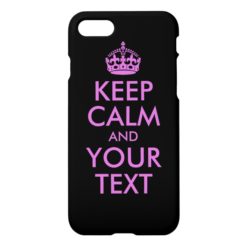 Black Orchid Keep Calm and Your Text iPhone 7 Case