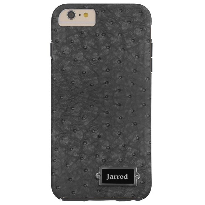 Black Ostrich Leather Look iPhone 6 Plus Case