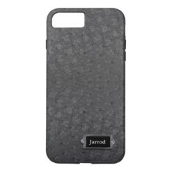 Black Ostrich Leather Look iPhone 7 Plus Case