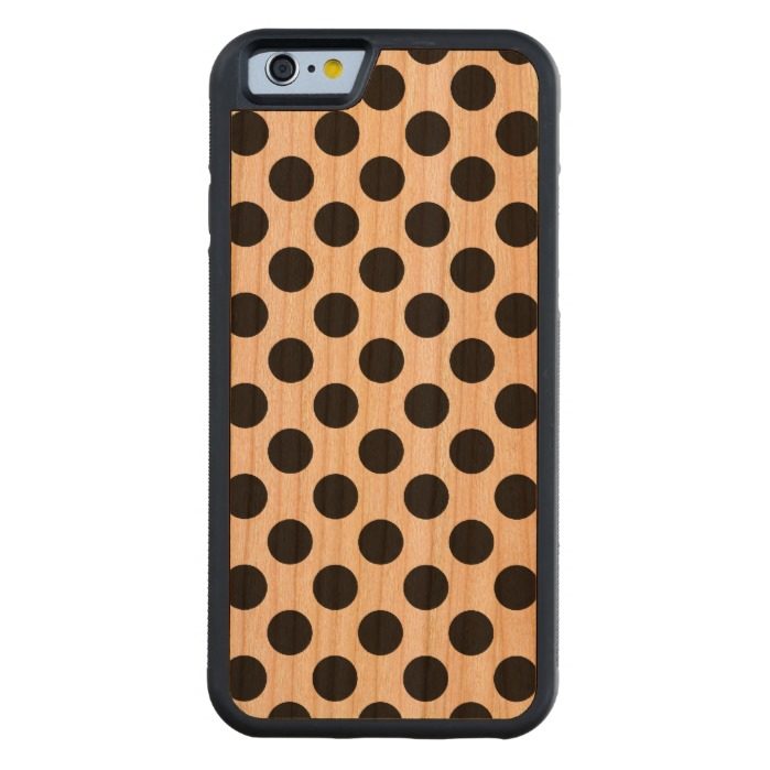 Black Polka Dots - iPhone 6 Bumper Wood Case