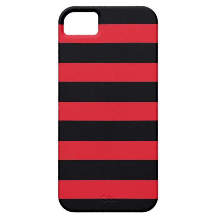 Black & Red Thick Horizontal Stripe iPhone 5 iPhone SE/5/5s Case