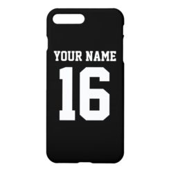 Black Sporty Team Jersey iPhone 7 Plus Case