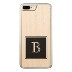 Black Square Monogram Carved iPhone 7 Plus Case