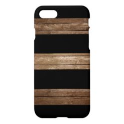 Black Stripes Rustic Wood iPhone 7 Case