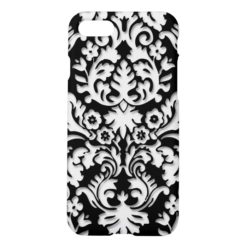 Black & White Damask Pattern iPhone 7 Case