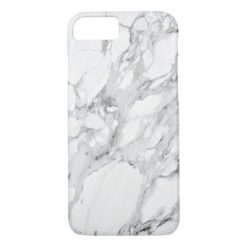 Black White Grey Carrara Marble iPhone 7 Case