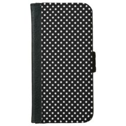 Black White Polka Dots Pattern iPhone 6/6s Wallet Case