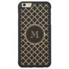 Black White Quatrefoil Pattern Your Monogram Carved Maple iPhone 6 Plus Bumper