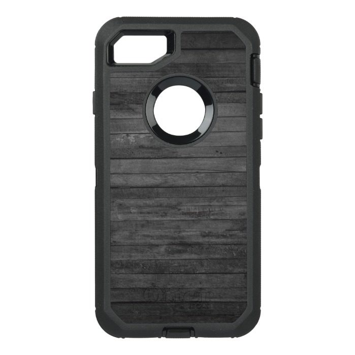 Black Wood Pattern OtterBox Defender iPhone 7 Case