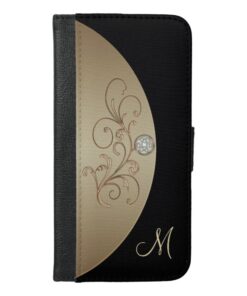 Black and Gold Celtic Monogram Wallet Case