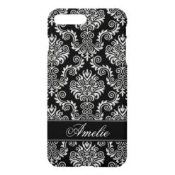 Black and Silver Damask iPhone 7 Plus Case