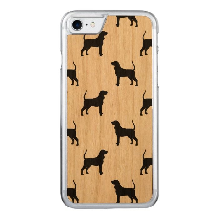 Black and Tan Coonhound Silhouettes Pattern Carved iPhone 7 Case