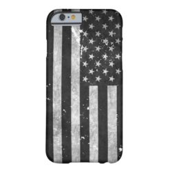 Black and White Grunge American Flag Barely There iPhone 6 Case