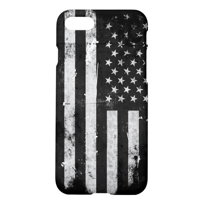 Black and White Grunge American Flag iPhone 7 Case