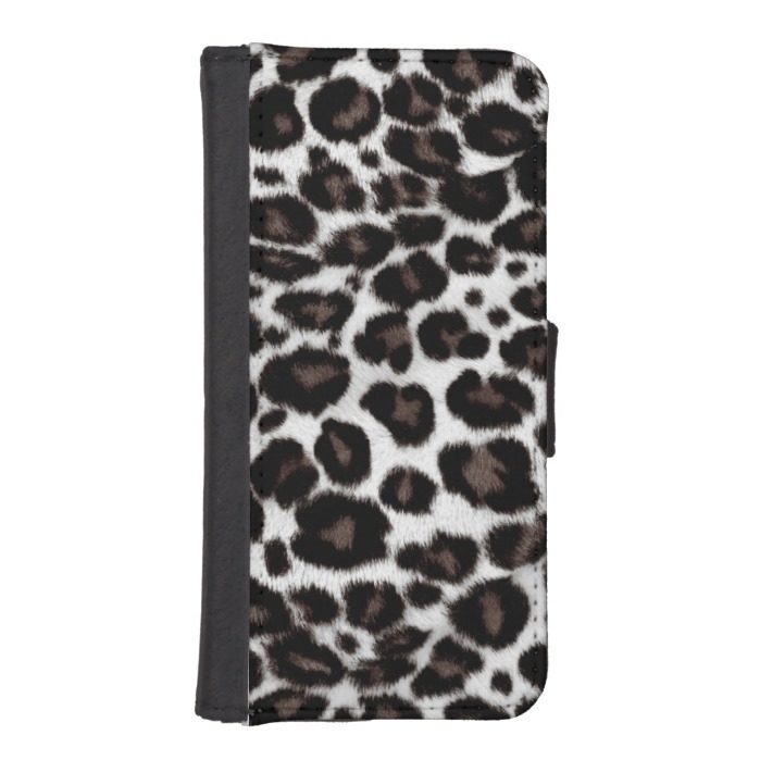 Black and White Leopard Print - Classic Stylish iPhone SE/5/5s Wallet