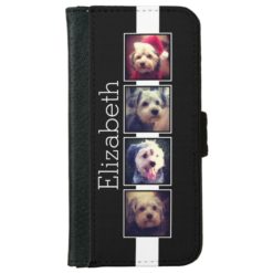 Black and White Photo Collage Squares Personalized iPhone 6/6s Wallet Case