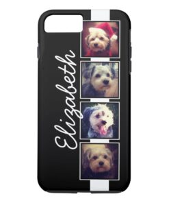 Black and White Photo Collage Squares Personalized iPhone 7 Plus Case