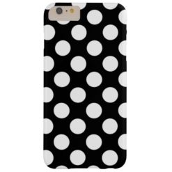 Black and White Polka Dots Pattern Girly Barely There iPhone 6 Plus Case
