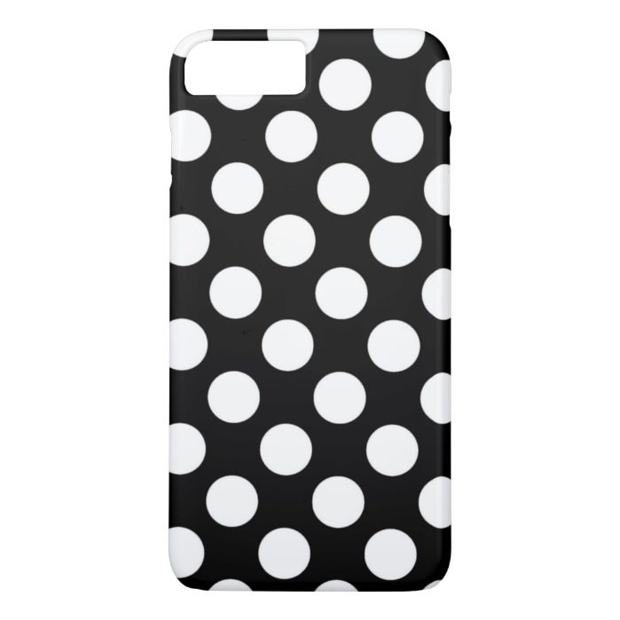 Black and White Polka Dots Pattern Girly iPhone 7 Plus Case