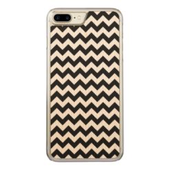 Black and White Zigzag Chevron Pattern Carved iPhone 7 Plus Case