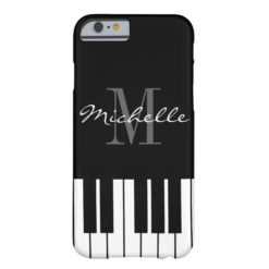 Black and white piano keys monogram iPhone 6 case