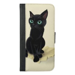 Black little kitty iPhone 6/6s plus wallet case