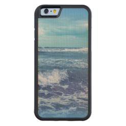 Blue Atlantic Ocean Waves Clouds Sky Photograph Carved Maple iPhone 6 Bumper Case