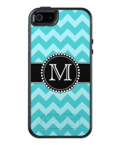 Blue Chevron Tough Monogrammed OtterBox iPhone 5/5s/SE Case
