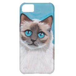 Blue Eyed Ragdoll Cat Portrait Case For iPhone 5C
