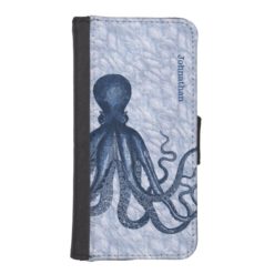 Blue Octopus iPhone 5S Wallet Case