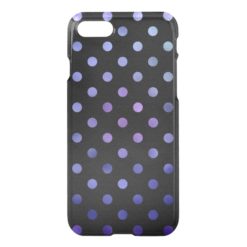 Blue Purple Metallic Faux Foil Polka Dot Black iPhone 7 Case