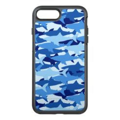 Blue Shark Pattern OtterBox Symmetry iPhone 7 Plus Case