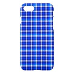 Blue Squares Check Pattern Fashion Design iPhone 7 Case