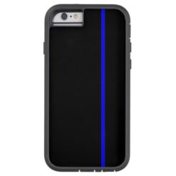 Blue Thin Vertical Line on Black Tough Xtreme iPhone 6 Case
