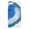 Blue agate druzy faux geode crystal gemstone photo iPhone 7 case