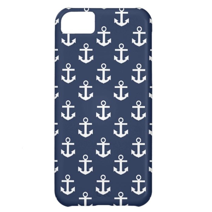 Blue and White Anchors iPhone 5C Cover